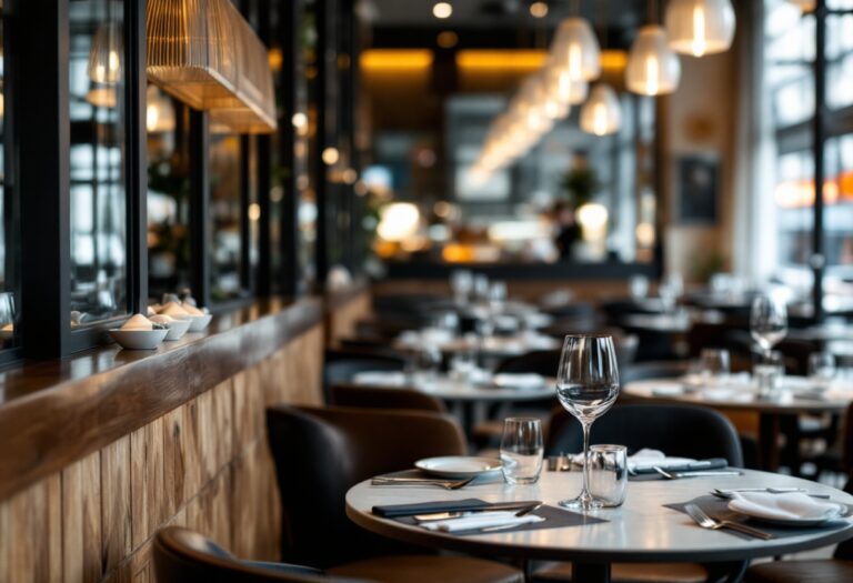 Elegant dining setup at The Bank Cafe in Huntly