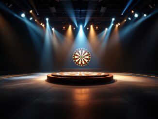 Luke Humphries and James Wade competing at the UK Open