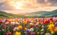 A colorful display of spring flowers in bloom