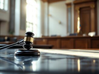 Courtroom scene of trial for Aberdeen murder case