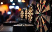 Players competing at the UK Open darts tournament in Minehead