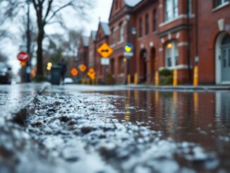Burst water main causing traffic disruption in Elgin