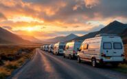 Campervan parked overnight in scenic Scotland