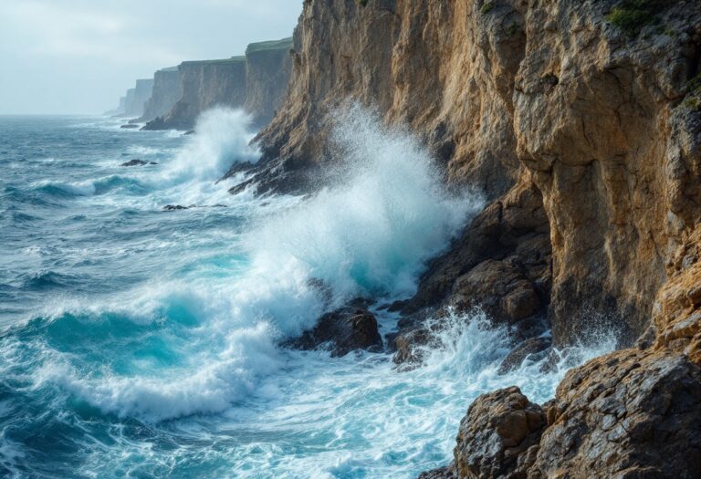 Man jumping off a cliff with emergency services nearby