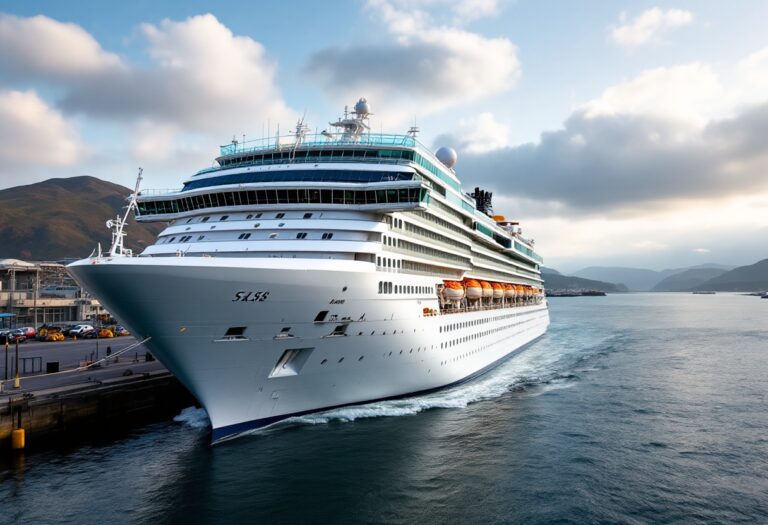 Cruise ships docked in Invergordon harbor