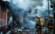 Firefighters battling a house fire in Elgin