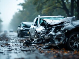 Emergency services at a multi-vehicle crash site near Inverness