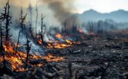 Fire crews battling a wildfire on the West Coast