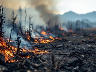 Fire crews battling a wildfire on the West Coast