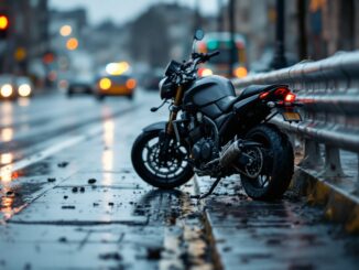 Motorcycle accident scene in Aberdeen with emergency response