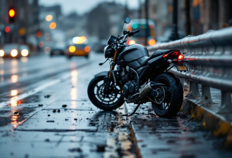 Motorcycle accident scene in Aberdeen with emergency response