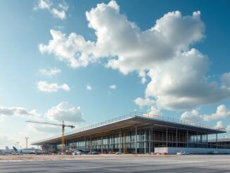 Rendering of new airport terminal in Orkney