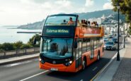 Open-top tour bus in Aberdeen showcasing city sights