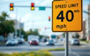 New speed limit sign at A92 dangerous junction