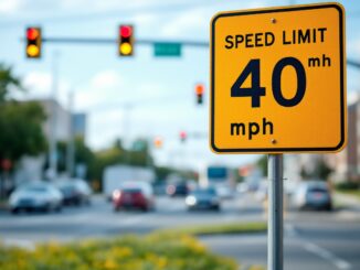 New speed limit sign at A92 dangerous junction