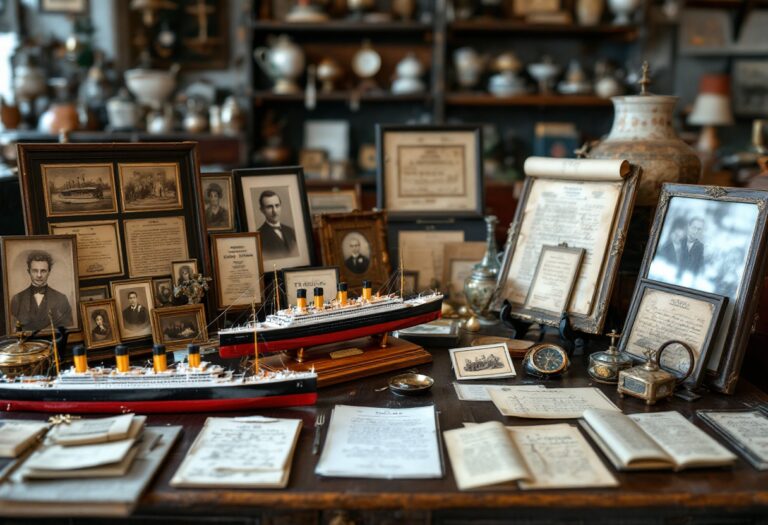 Collection of Titanic memorabilia showcasing history