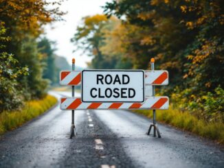 Scene of traffic disruption on B9077 South Deeside Road
