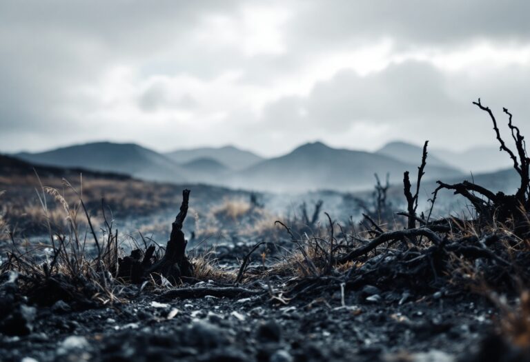Wildfires burning across the Isle of Skye landscape