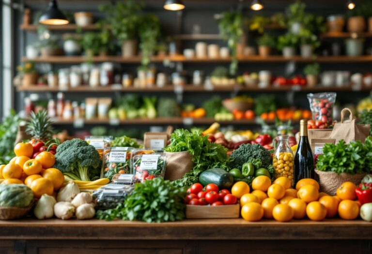 Young entrepreneur in a vibrant local grocery store
