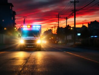 Ambulance parked outside a hospital in Scotland