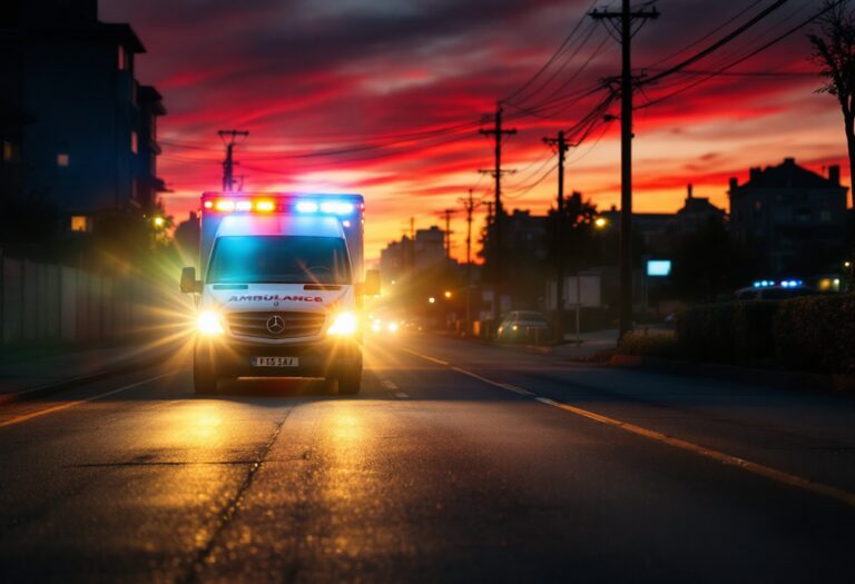 Ambulance parked outside a hospital in Scotland