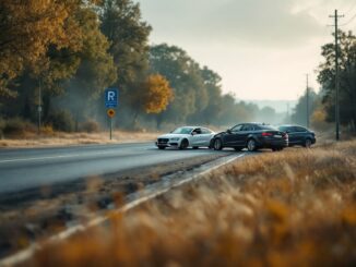 Three-vehicle crash on A93 with emergency response