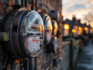Old electricity meter in a rural Scottish home