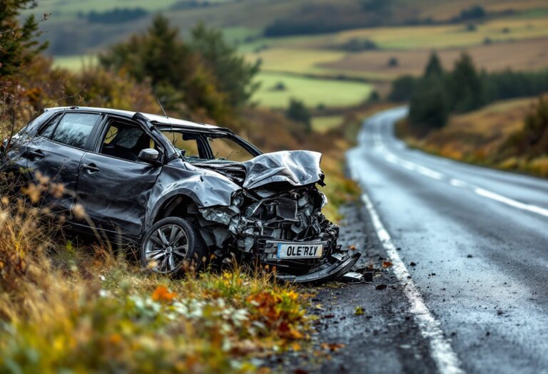 Emergency services at the scene of A96 vehicle crash