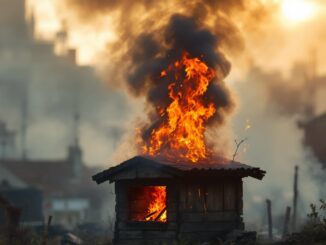 Firefighters extinguishing a shed fire in Bridge of Don