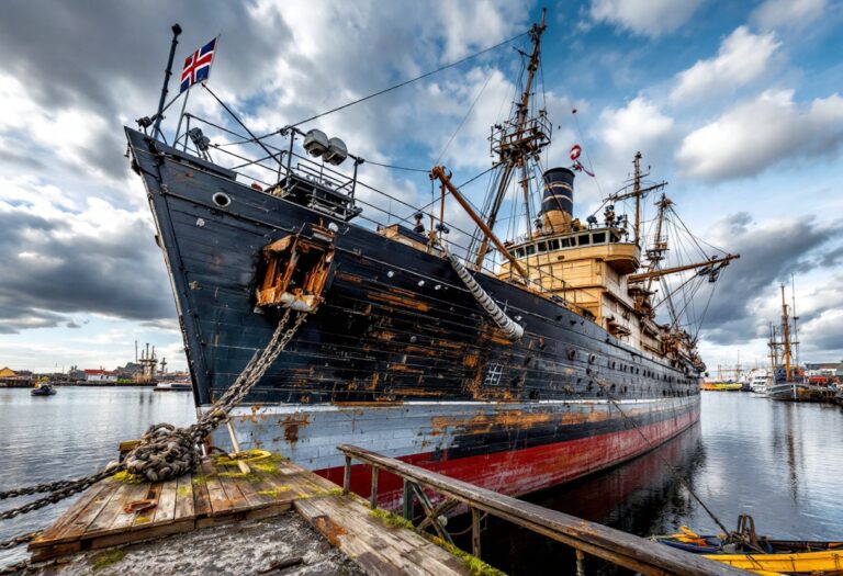 Norwegian warship commemorating VE Day in Aberdeen