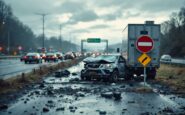 Scene of pedestrian crash causing A9 disruption in Tain