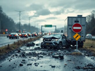 Scene of pedestrian crash causing A9 disruption in Tain