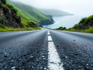 Porsche speeding on the scenic NC500 road