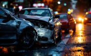 Emergency services at a serious road accident in Peterhead