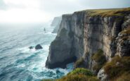 Cliffside view in Shetland where accident occurred