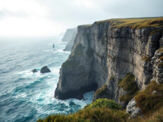 Cliffside view in Shetland where accident occurred