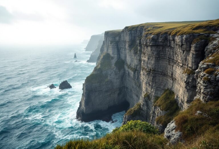 Cliffside view in Shetland where accident occurred