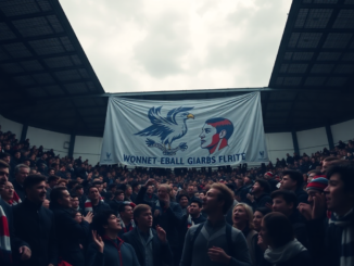 crystal palace fans provocative banner raises eyebrows python 1756077566