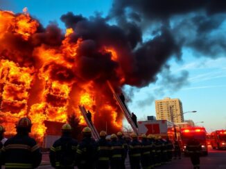 major fire breaks out in downtown area emergency services respond python 1758424536
