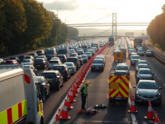 traffic chaos on m4 emergency repairs cause significant delays python 1757694277