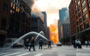 fire engulfs downtown city center emergency services respond 1761018382