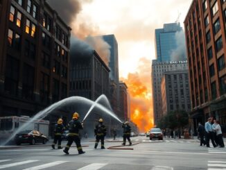 fire engulfs downtown city center emergency services respond 1761018382