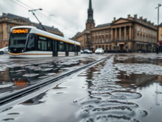 edinburgh tram services disrupted by flooding on princes street 1763899098