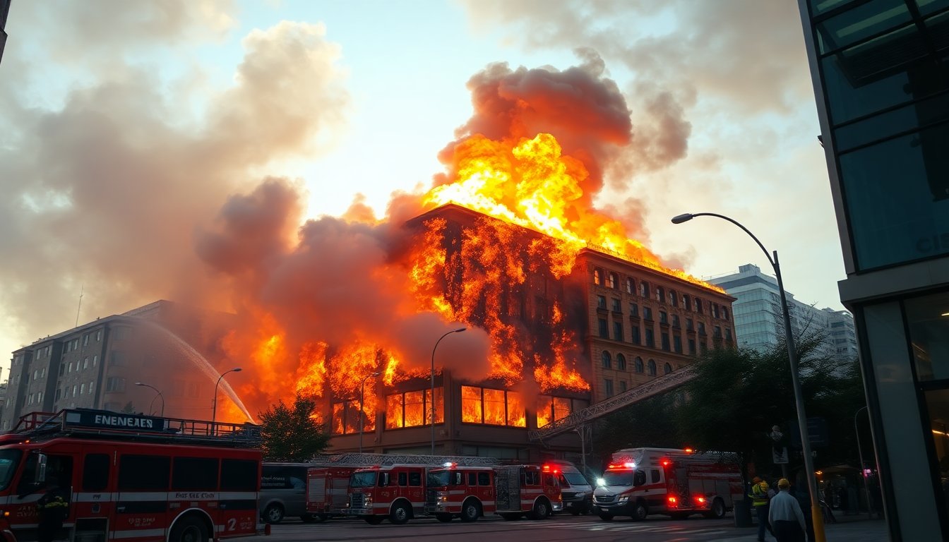 Fire engulfs downtown building evacuations underway NewsHub co uk