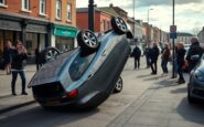 incident on ormeau road leaves car flipped on its side 1763456679
