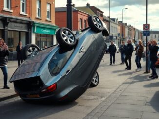 incident on ormeau road leaves car flipped on its side 1763456679
