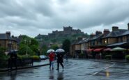 severe weather alert persistent rain causes warnings for edinburgh 1763033499