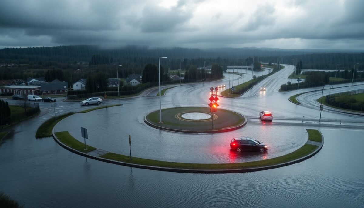 Swansea Roundabout Flooded: Impact of Recent Storms | NewsHub.co.uk