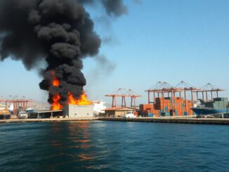 iran launches missiles at israel and us bases as huge blaze engulfs bahrain naval facility 1772406072