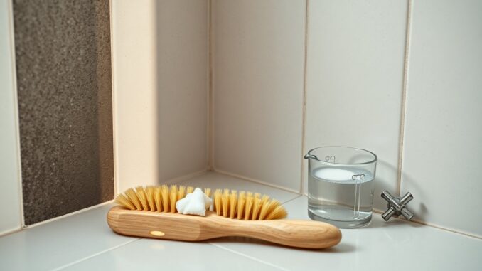Cheap cleaning hack: remove black mould from grout with a £2 brush